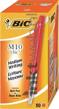 BIC Balpen Clic M10 50 stuks rood