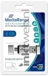 MediaRange USB nano flash drive 8GB met micro USB adapter  (Origineel)