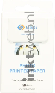 Huismerk G&G Zink Plakbaar Instant Fotopapier (7.6 x 5cm) Glans  50 vellen