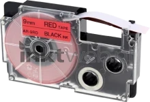 Huismerk Casio XR-9RD zwart op rood breedte 9 mm