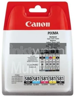 Canon 580XL / 581 Multipack zwart en kleur Front box