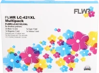 FLWR Brother LC-421XL Multipack zwart en kleur (Huismerk (compatible))