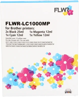 FLWR Brother LC-970 - LC-1000 Multipack zwart en kleur