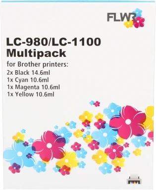 FLWR Brother LC-980 / LC-1100 Multipack zwart en kleur