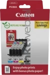 Canon CLI-581 4-pack met fotopapier zwart en kleur Front box