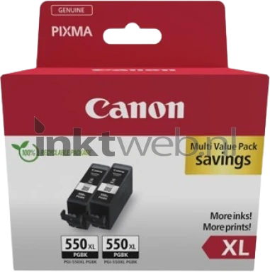 Canon PGI-550XL twinpack zwart Front box