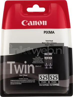 Canon PGI-525BK twinpack zwart high-res transparant front blister Front box