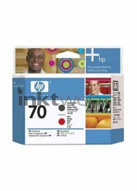 HP 70 Mat Black - Red Printkop Front box