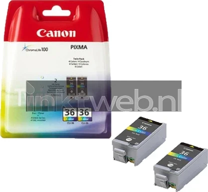 Canon CLI36 twinpack kleur Combined box and product