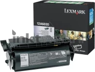 Lexmark 12A6830 zwart verpakking en toner Combined box and product