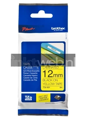 Brother TZE-631 zwart op geel breedte 12 mm