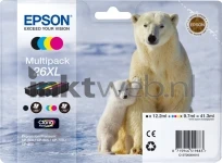 Epson 26XL Multipack zwart en kleur (Origineel Hoge Capaciteit)