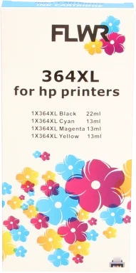 FLWR HP 364XL Multipack (Opruiming Los) zwart en kleur