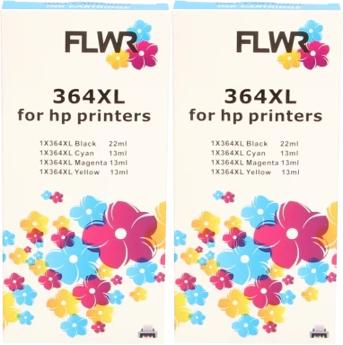 FLWR HP (2X) 364XL Multipack zwart en kleur