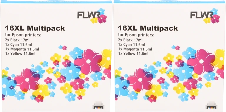 FLWR Epson 16XL Multipack (2 sets) zwart en kleur