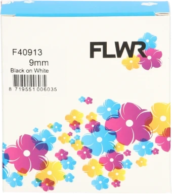 FLWR Dymo 40913 zwart op wit breedte 9 mm