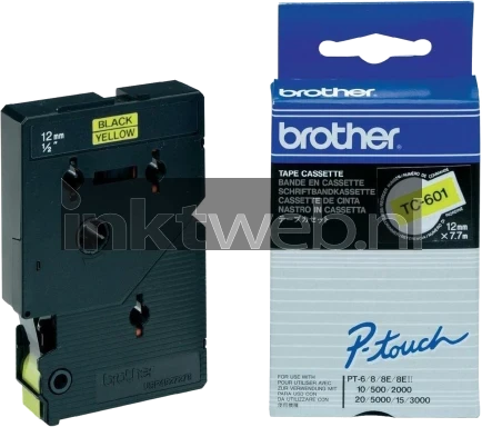Brother TC-601 zwart op geel breedte 12 mm