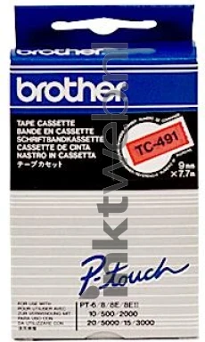 Brother TC-491 zwart op rood breedte 9 mm