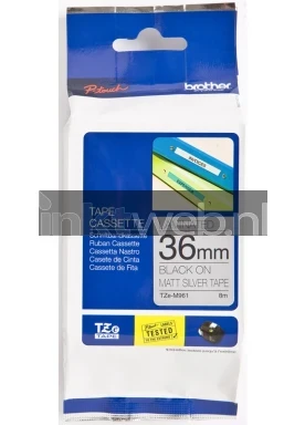 Brother TZE-M961 zwart op mat zilver breedte 36 mm