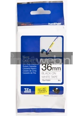 Brother TZE-FX261 flexible tape zwart op wit breedte 36 mm