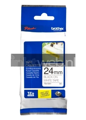 Brother TZE-S251 sterk klevend zwart op wit breedte 24 mm