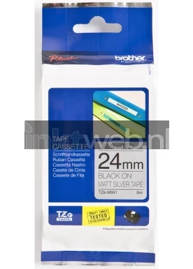 Brother TZE-M951 zwart op mat zilver breedte 24 mm