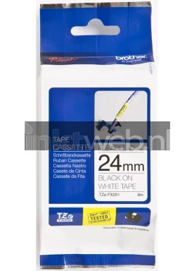 Brother TZE-FX251 flexible tape zwart op wit breedte 24 mm