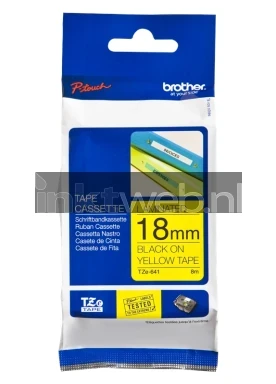 Brother TZE-S641 sterk klevend zwart op geel breedte 18 mm