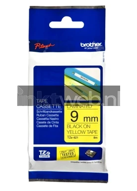 Brother TZE-621 zwart op geel breedte 9 mm
