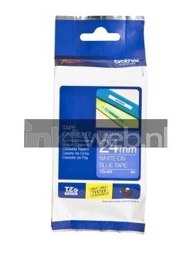 Brother TZE-555 wit op blauw breedte 24 mm