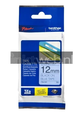 Brother TZE-531 zwart op blauw breedte 12 mm