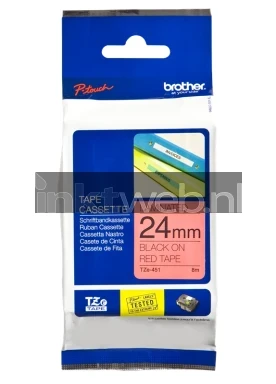 Brother TZE-451 zwart op rood breedte 24 mm