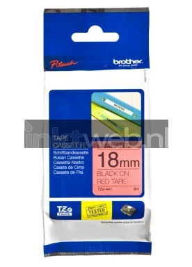 Brother TZE-441 zwart op rood breedte 18 mm