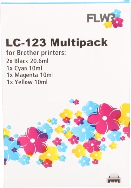 FLWR Brother LC-123 Multipack zwart en kleur